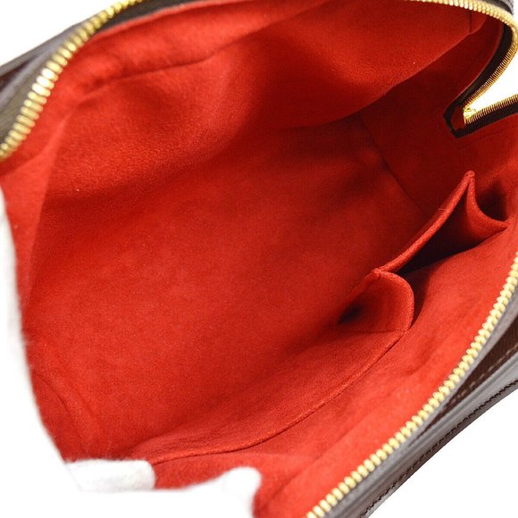 LOUIS VUITTON TRIANA HAND BAG PURSE DAMIER CANVAS EBENE - Picture 8 of 11